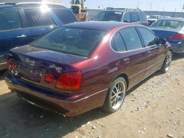 JT8BL69S320008358 - 2002 LEXUS GS 430 BURGUNDY photo 4