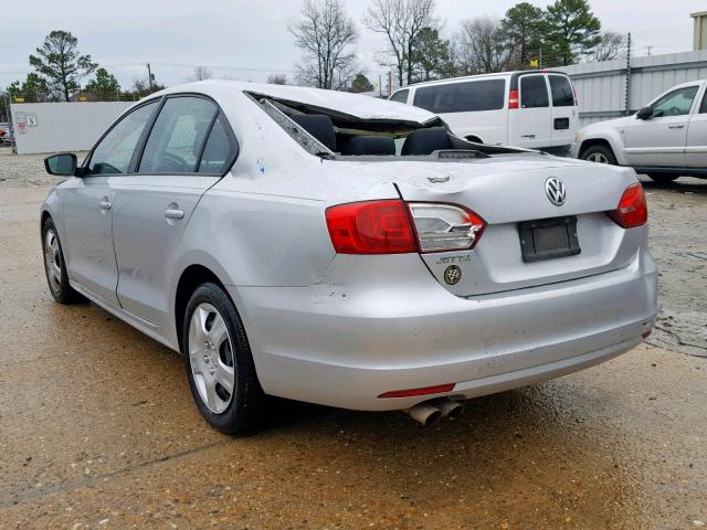 3VW1K7AJ9CM354306 - 2012 VOLKSWAGEN JETTA BASE SILVER photo 3