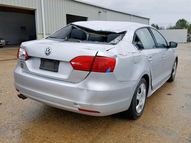 3VW1K7AJ9CM354306 - 2012 VOLKSWAGEN JETTA BASE SILVER photo 4