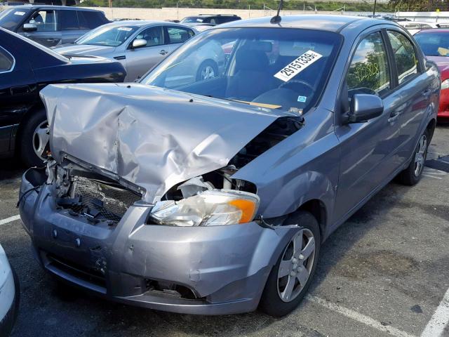 KL1TD56E59B357863 - 2009 CHEVROLET AVEO LS GRAY photo 2