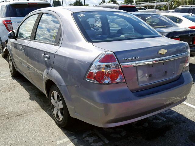 KL1TD56E59B357863 - 2009 CHEVROLET AVEO LS GRAY photo 3