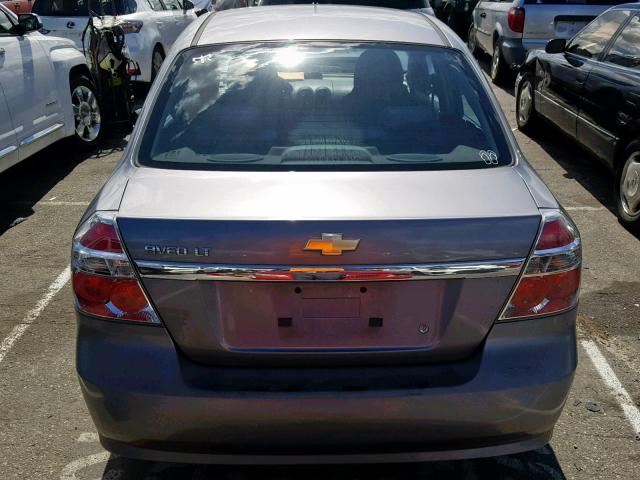 KL1TD56E59B357863 - 2009 CHEVROLET AVEO LS GRAY photo 9