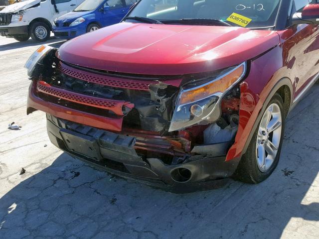 1FM5K7F98DGB75717 - 2013 FORD EXPLORER L RED photo 9