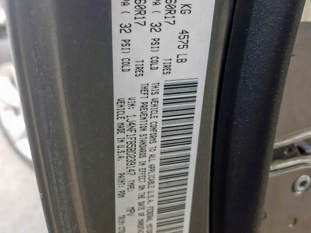 1J4NF1FB5BD239147 - 2011 JEEP COMPASS SP ნაცრისფერი ფოტო 10