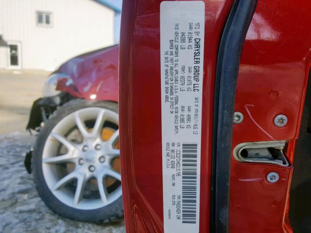 1C3CDFCHXDD131705 - 2013 DODGE DART LIMIT RED photo 10