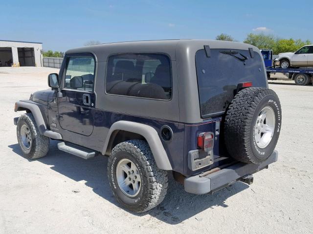 1J4FA44S06P726168 - 2006 JEEP WRANGLER / BLUE photo 3