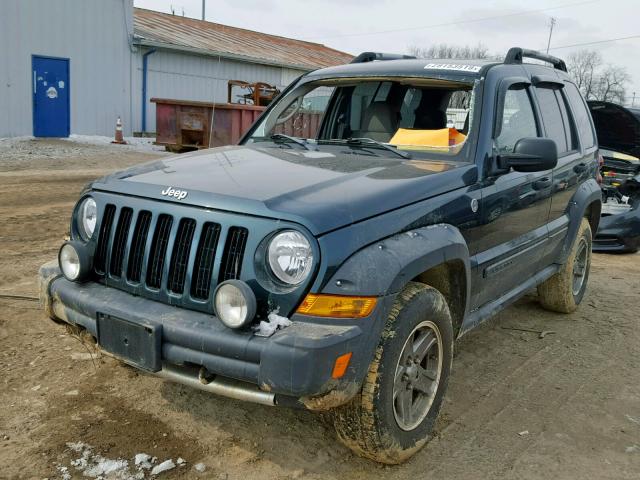 1J4GL38K75W610537 - 2005 JEEP LIBERTY RE GREEN photo 2