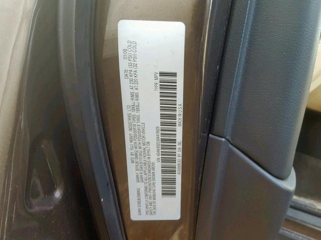 4S4WX92D384416926 - 2008 SUBARU TRIBECA LI 棕色 照片 10