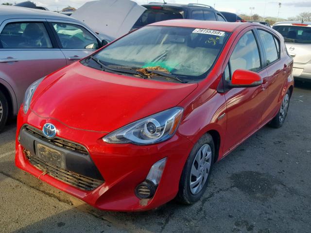 JTDKDTB37F1089817 - 2015 TOYOTA PRIUS C RED photo 2