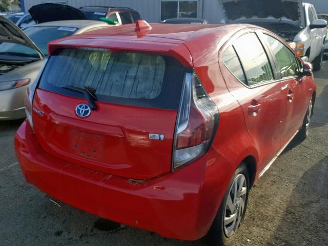 JTDKDTB37F1089817 - 2015 TOYOTA PRIUS C RED photo 4