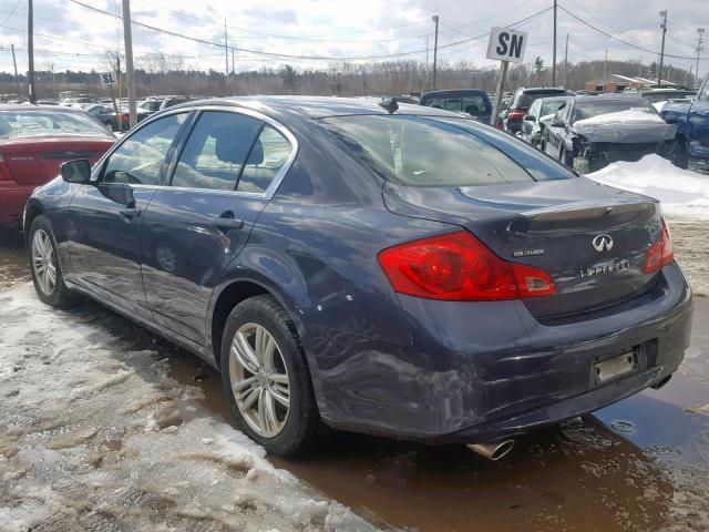 JN1CV6ARXCM970629 - 2012 INFINITI G37 BLUE photo 3