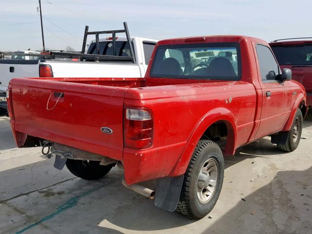 1FTYR10U53PA18118 - 2003 FORD RANGER RED photo 4