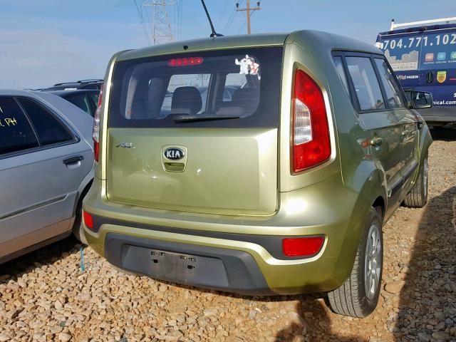 KNDJT2A50D7614481 - 2013 KIA SOUL GREEN photo 4