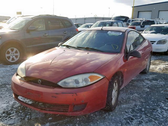 1ZWFT61L025623162 - 2002 MERCURY COUGAR V6 BURGUNDY photo 2