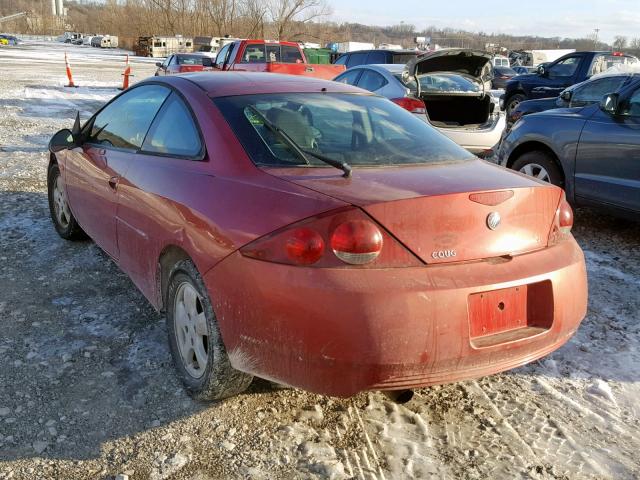 1ZWFT61L025623162 - 2002 MERCURY COUGAR V6 BURGUNDY photo 3