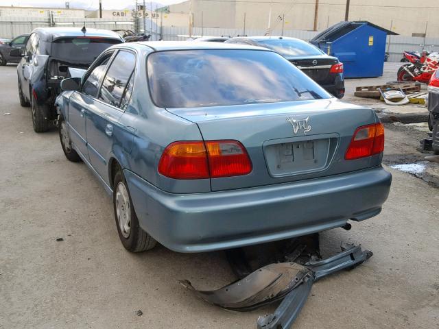 1HGEJ6628YL036237 - 2000 HONDA CIVIC DX BLUE photo 3