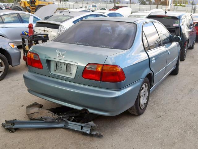 1HGEJ6628YL036237 - 2000 HONDA CIVIC DX BLUE photo 4