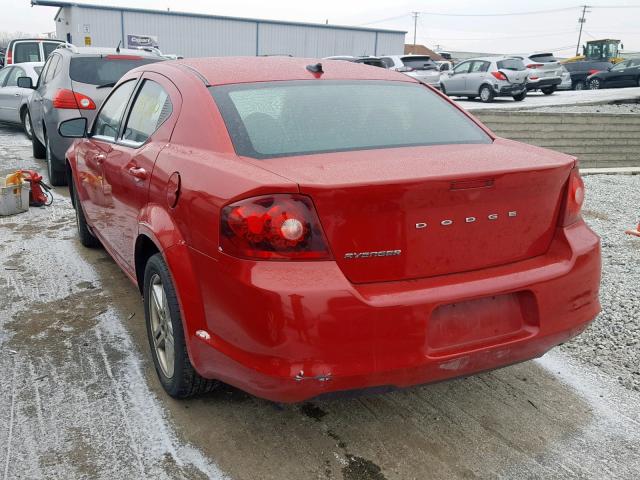 1B3BD1FB0BN536773 - 2011 DODGE AVENGER MA RED photo 3