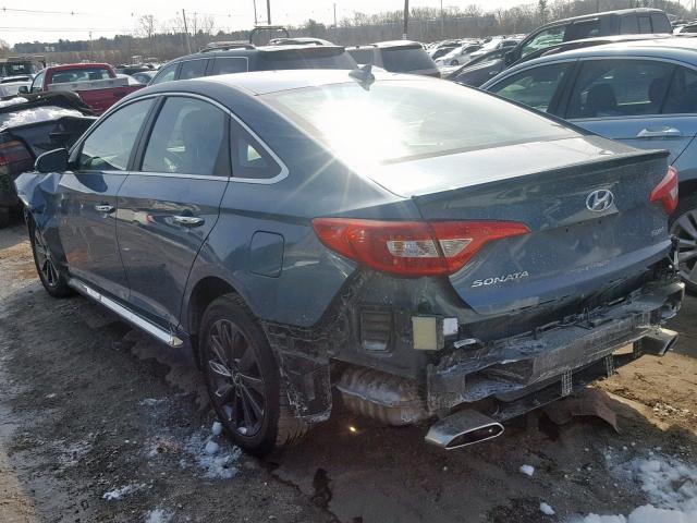 5NPE34AF0FH090351 - 2015 HYUNDAI SONATA SPO TURQUOISE photo 3