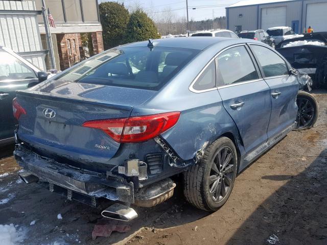 5NPE34AF0FH090351 - 2015 HYUNDAI SONATA SPO TURQUOISE photo 4