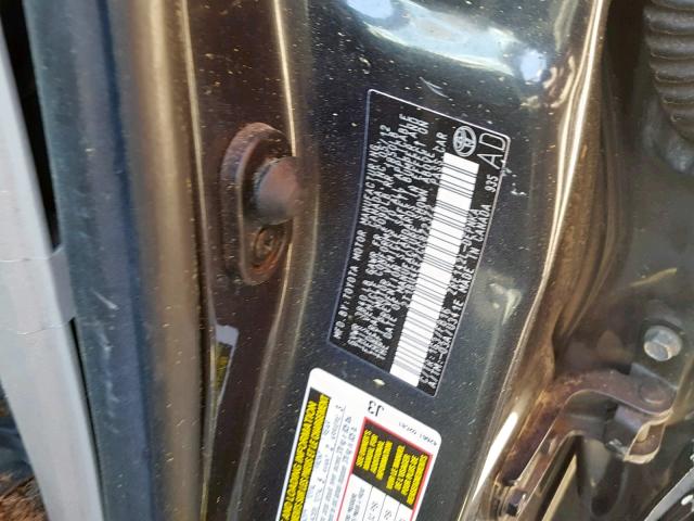 2T1BU4EE7CC872372 - 2012 TOYOTA COROLLA BA GRAY photo 10