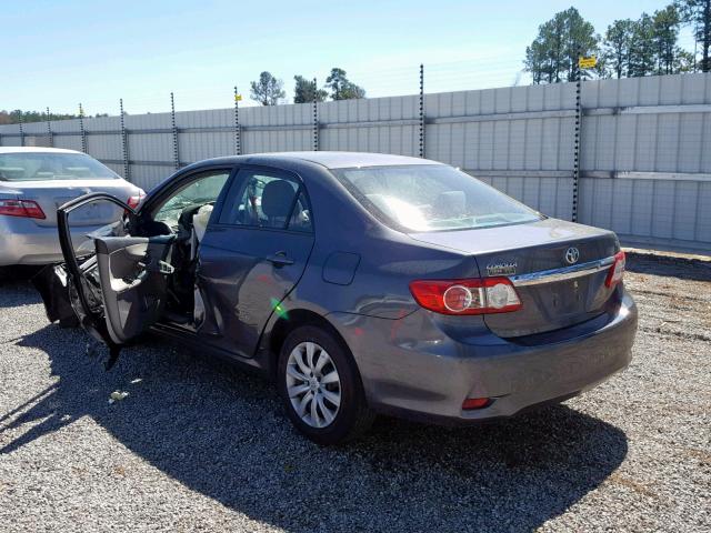 2T1BU4EE7CC872372 - 2012 TOYOTA COROLLA BA GRAY photo 3