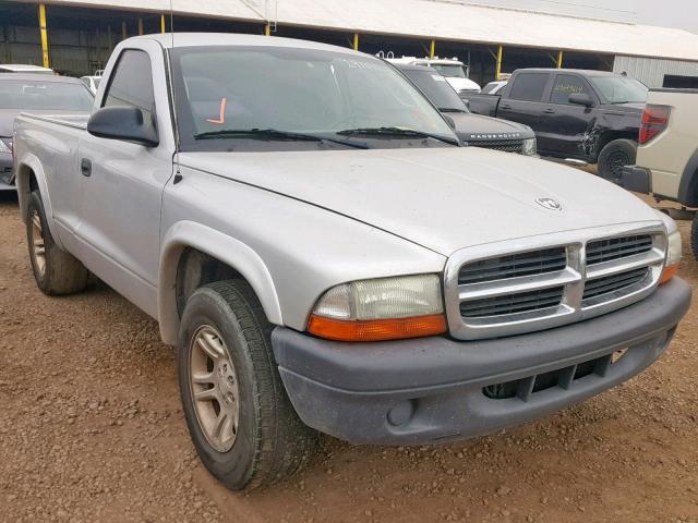 1D7FL16K74S555737 - 2004 DODGE DAKOTA SXT SILVER photo 1