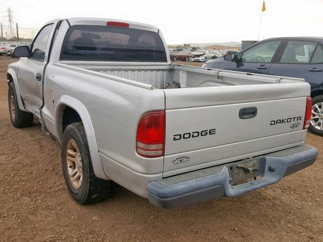 1D7FL16K74S555737 - 2004 DODGE DAKOTA SXT SILVER photo 3