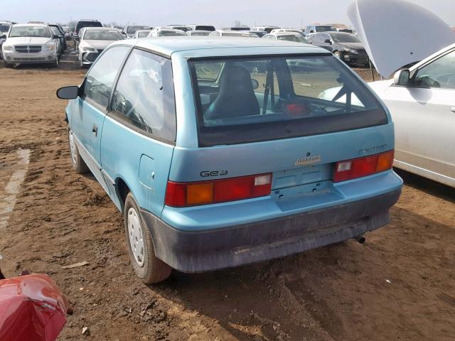 2C1MR2460M6706719 - 1991 GEO METRO BASE GREEN photo 3