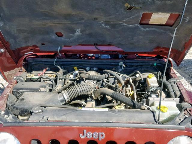 1J4GA59157L211234 - 2007 JEEP WRANGLER S მუქწითელი ფოტო 7