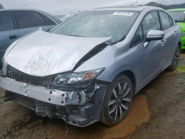 19XFB2F95FE203388 - 2015 HONDA CIVIC EXL SILVER photo 2