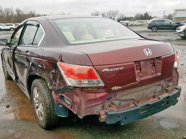 1HGCP2F44AA023955 - 2010 HONDA ACCORD LXP BURGUNDY photo 3