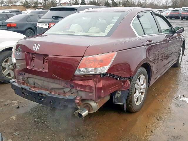 1HGCP2F44AA023955 - 2010 HONDA ACCORD LXP BURGUNDY photo 4