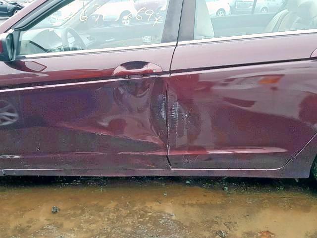 1HGCP2F44AA023955 - 2010 HONDA ACCORD LXP BURGUNDY photo 9