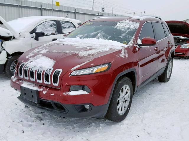 1C4PJMCB8GW157640 - 2016 JEEP CHEROKEE L MAROON photo 2