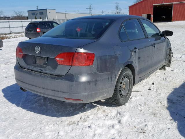 3VW2K7AJ5DM426320 - 2013 VOLKSWAGEN JETTA BASE GRAY photo 4