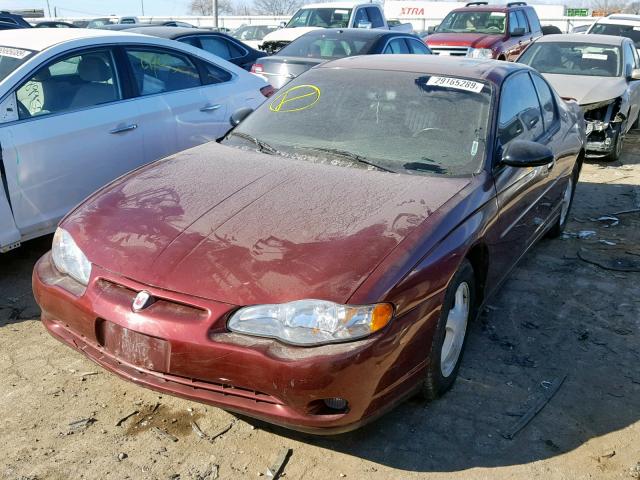 2G1WX12K2Y9347320 - 2000 CHEVROLET MONTE CARL MAROON photo 2