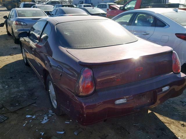 2G1WX12K2Y9347320 - 2000 CHEVROLET MONTE CARL MAROON photo 3