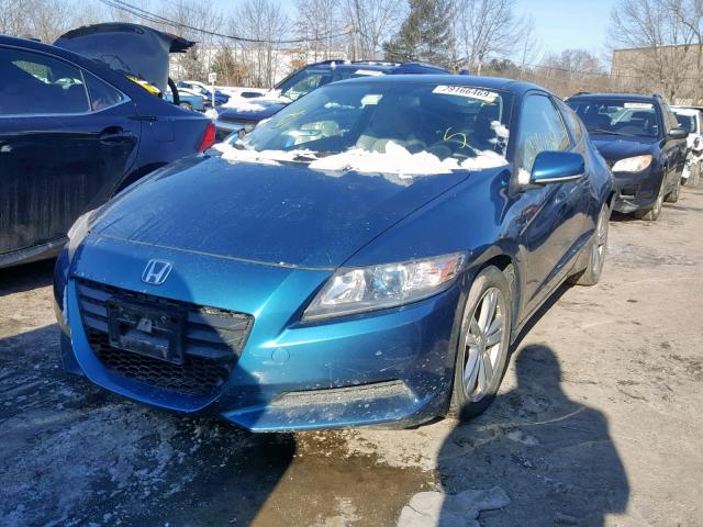 JHMZF1C46CS000537 - 2012 HONDA CR-Z BLUE photo 2