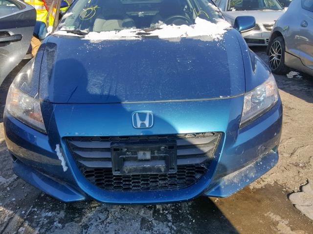 JHMZF1C46CS000537 - 2012 HONDA CR-Z BLUE photo 9