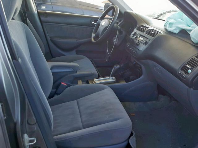 1HGES16534L020323 - 2004 HONDA CIVIC LX GRAY photo 5