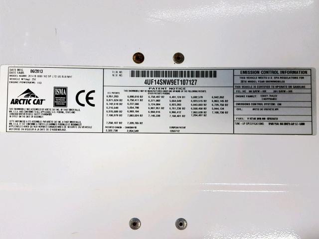 4UF14SNW9ET107127 - 2014 ARCT M-8000 WHITE photo 10