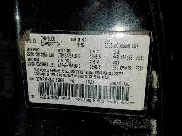 3B7KF22Z3WG116876 - 1998 DODGE RAM 2500 GRAY photo 10