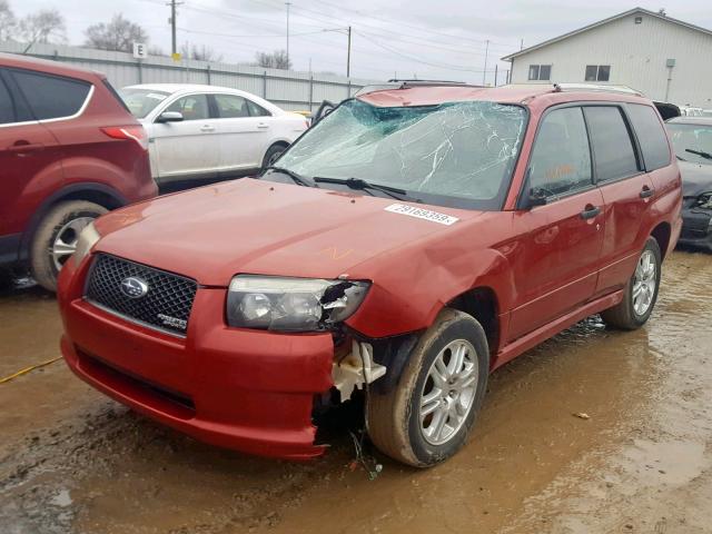 JF1SG66628H723774 - 2008 SUBARU FORESTER S RED photo 2