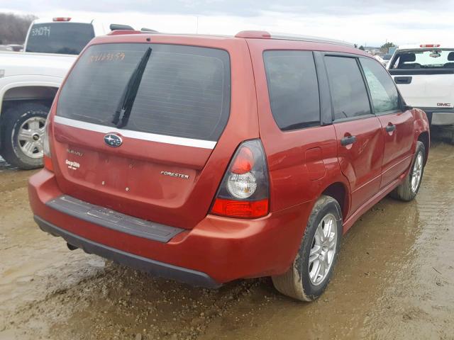 JF1SG66628H723774 - 2008 SUBARU FORESTER S RED photo 4