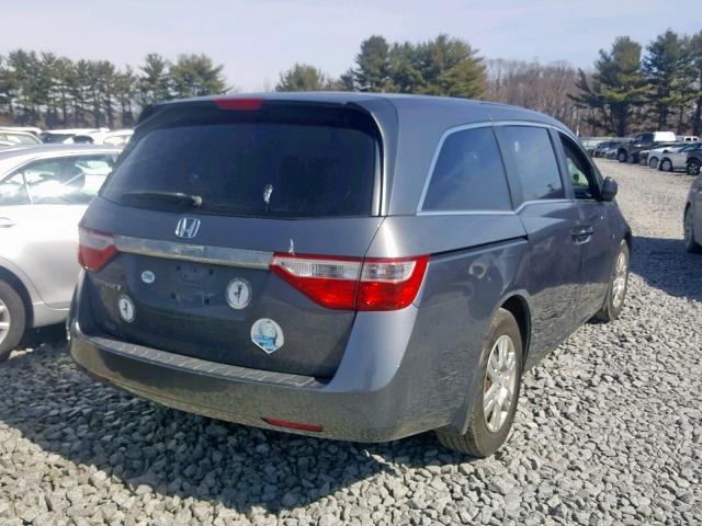 5FNRL5H27BB006898 - 2011 HONDA ODYSSEY LX GRAY photo 4