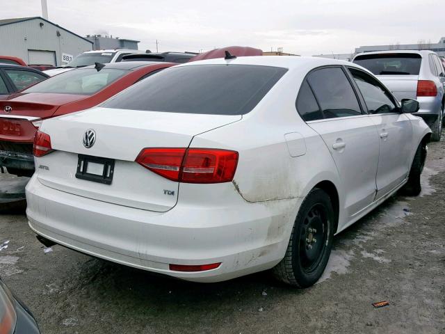 3VW3A7AJ7FM225254 - 2015 VOLKSWAGEN JETTA TDI WHITE photo 4