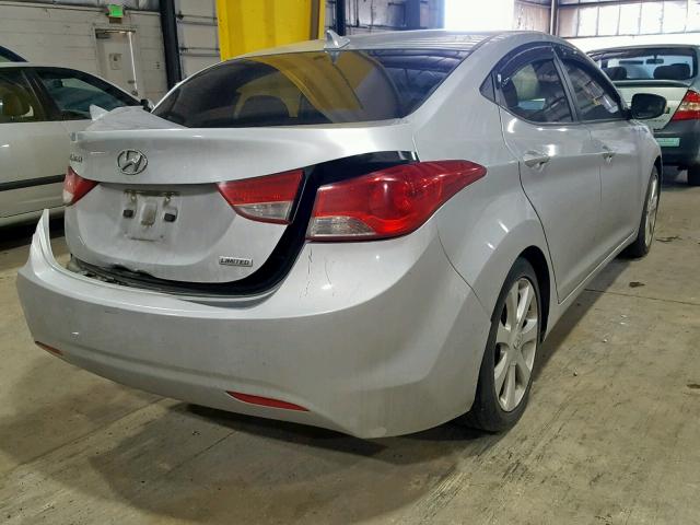 5NPDH4AE2CH087712 - 2012 HYUNDAI ELANTRA GL SILVER photo 4