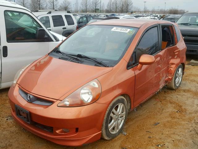 JHMGD38618S036498 - 2008 HONDA FIT SPORT ORANGE photo 2