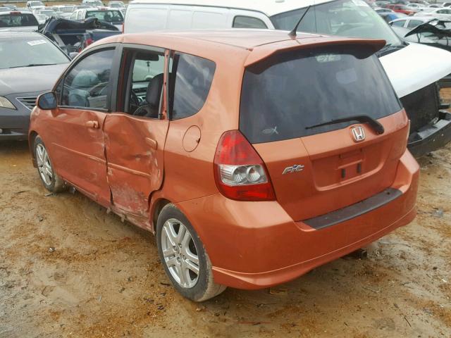 JHMGD38618S036498 - 2008 HONDA FIT SPORT ORANGE photo 3